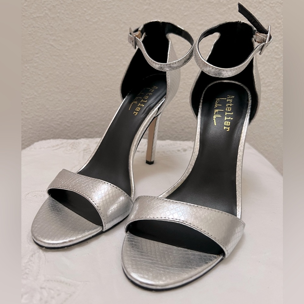 Nicole Miller Artelier Metallic Heeled Sandals
